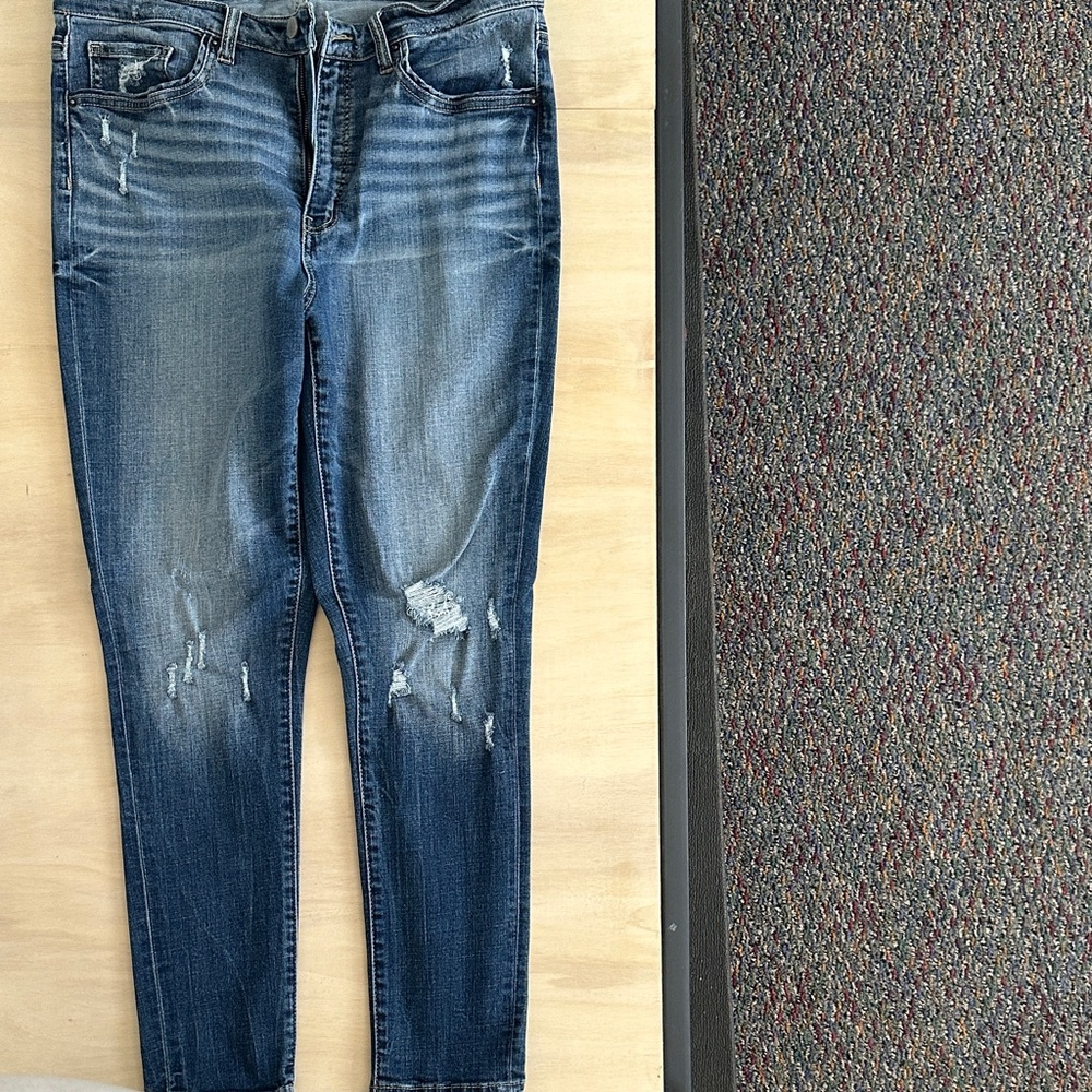 Parker Dark Blue Distressed Skinny Jeans